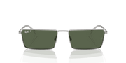 Dark Green Lenses, Polished Silver Frame