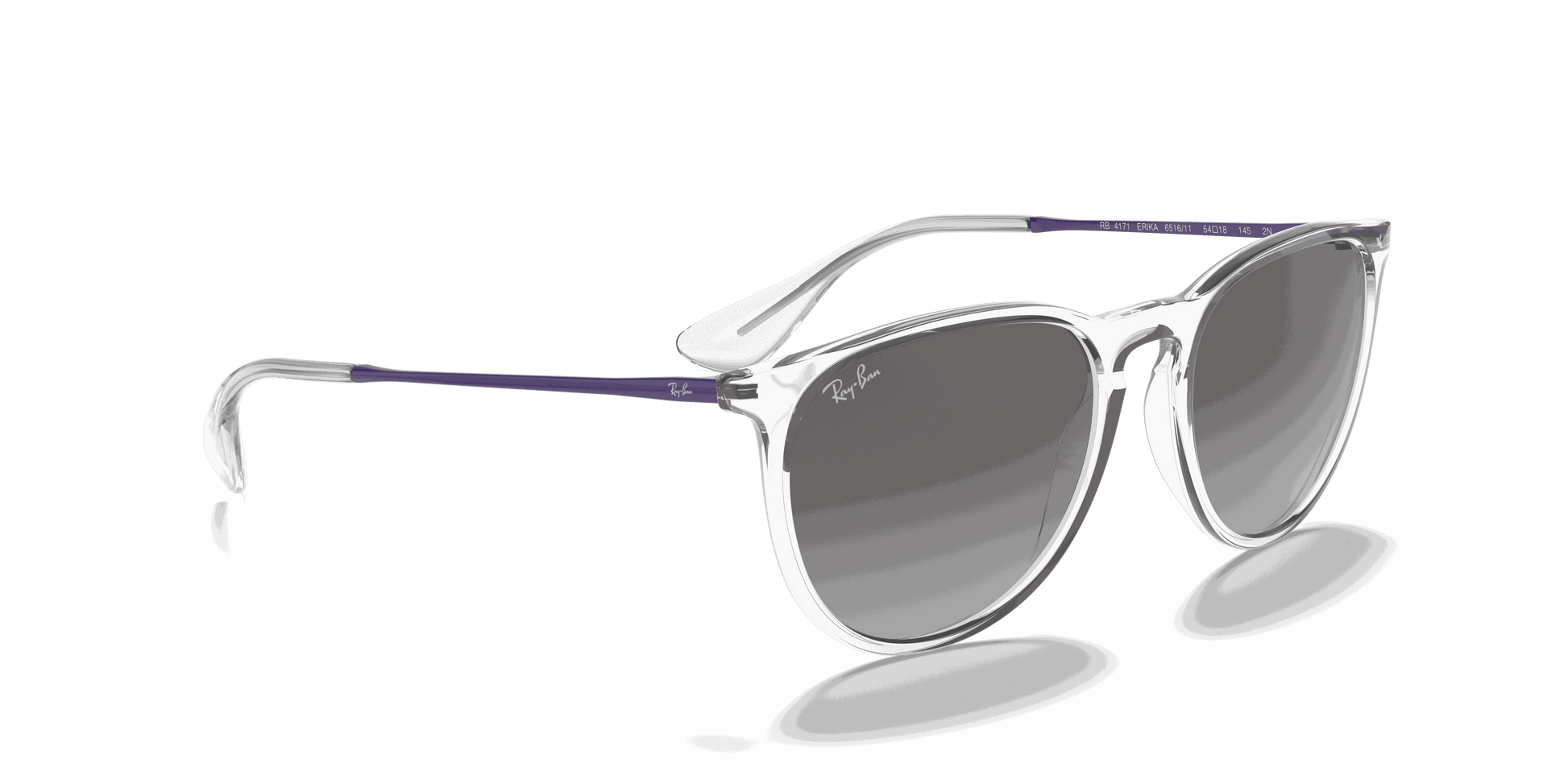 [Grey Gradient Lenses, Polished Transparent Frame]