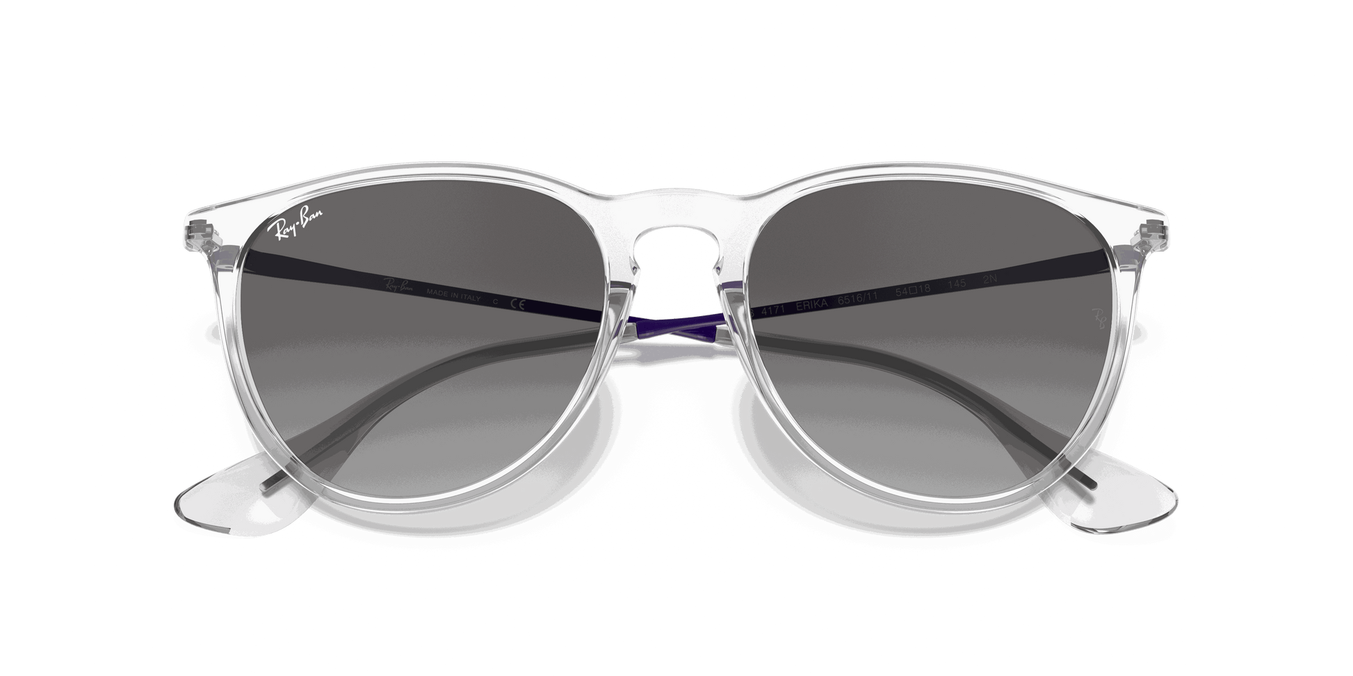 [Grey Gradient Lenses, Polished Transparent Frame]