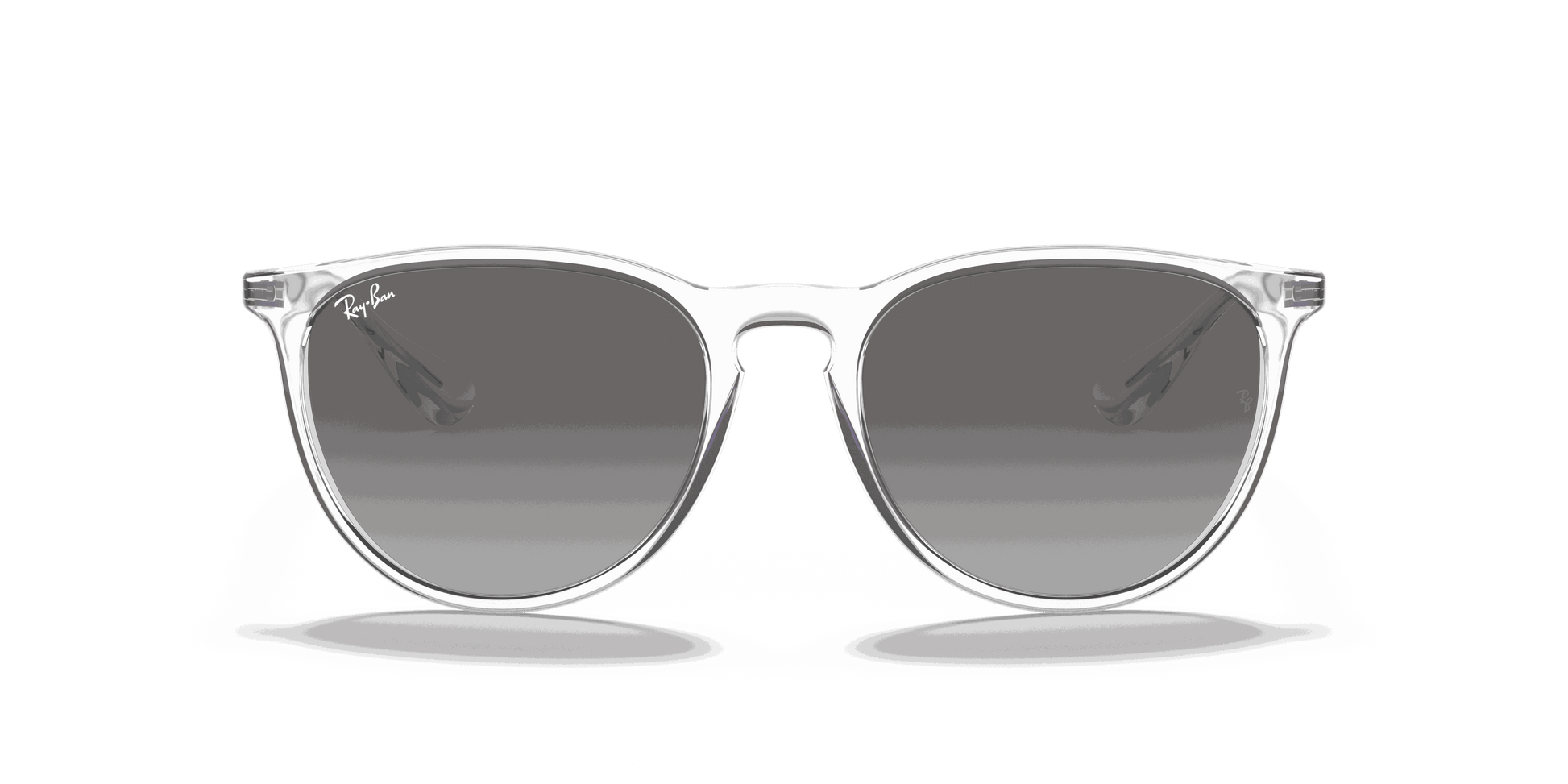 [Grey Gradient Lenses, Polished Transparent Frame]
