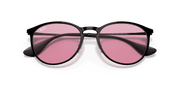 Photochromic Pink Gradient Blue Lenses, Polished Black Frame