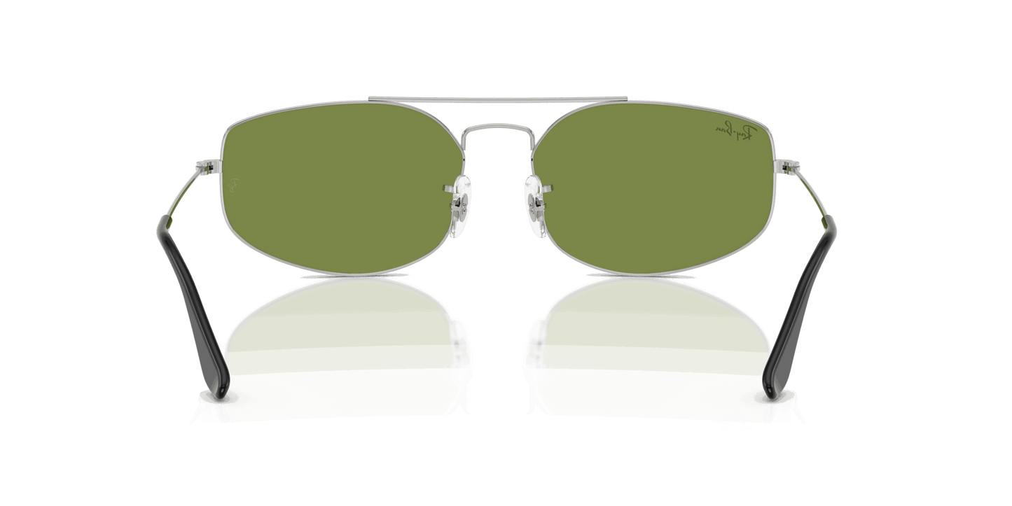 [Green Lenses, Polished Silver Frame]