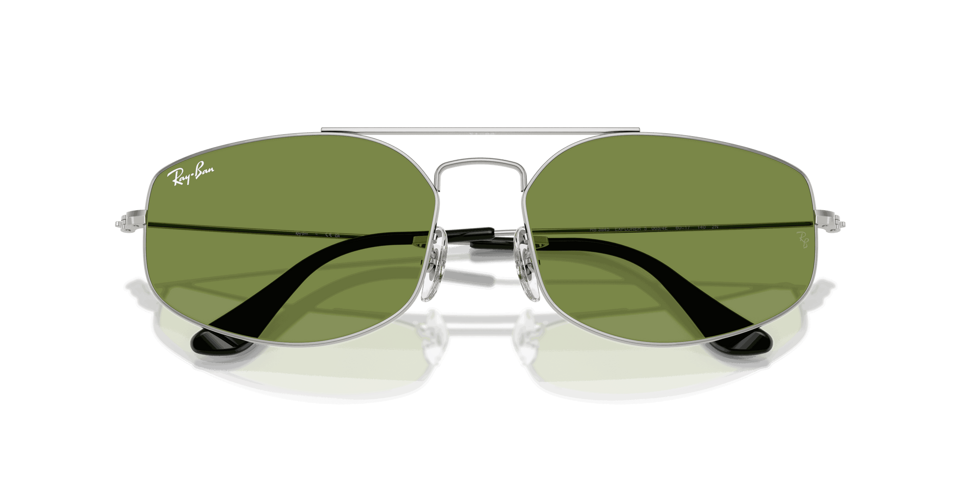 [Green Lenses, Polished Silver Frame]