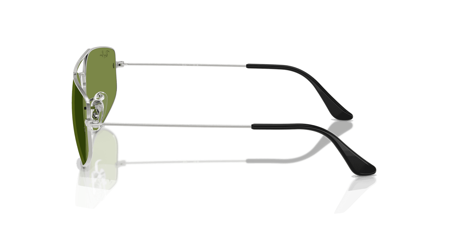 [Green Lenses, Polished Silver Frame]