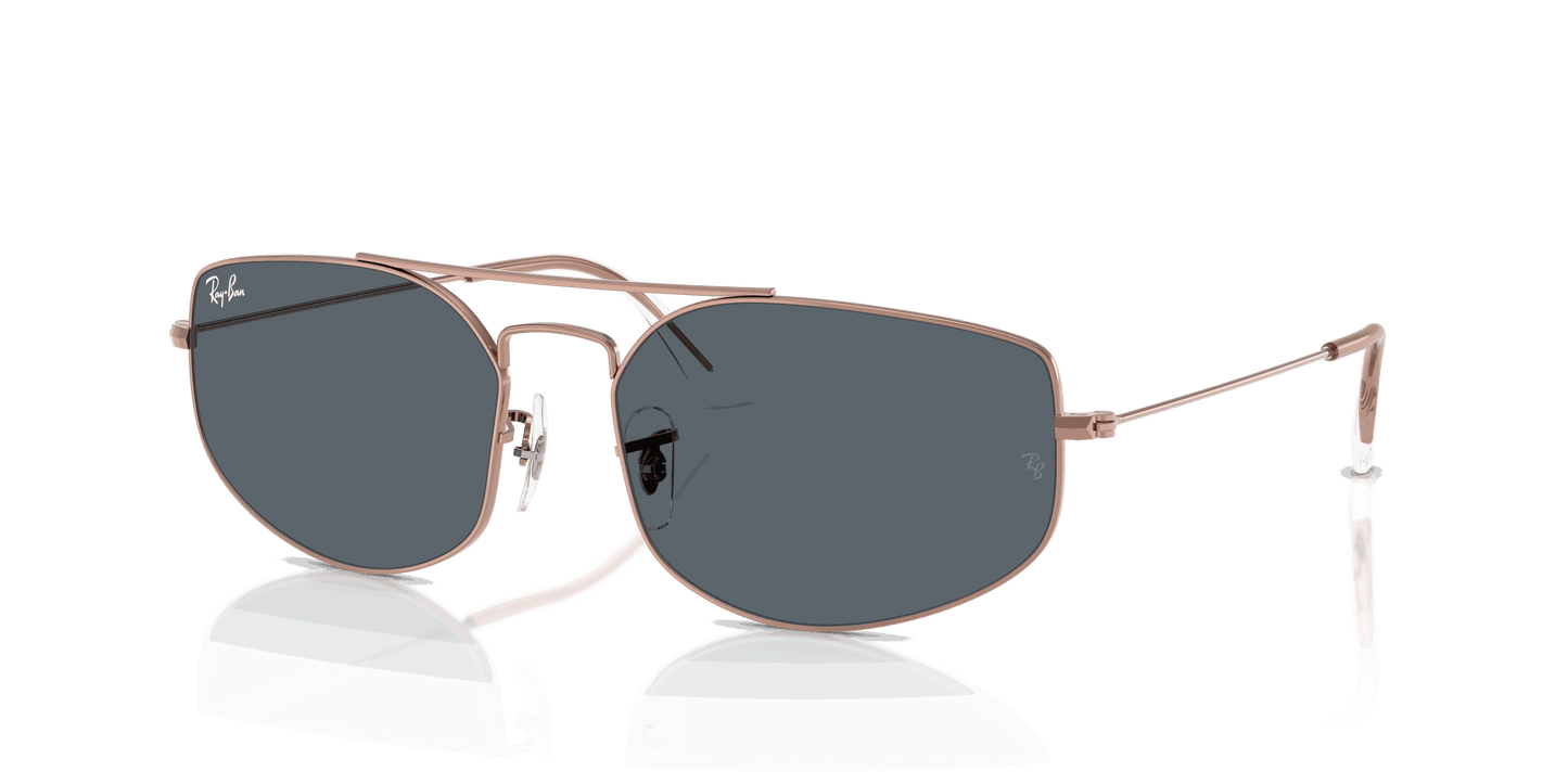 [Blue Lenses, Polished Copper Frame]