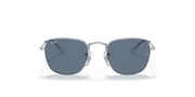 Dark Blue Lenses, Polished Silver Frame