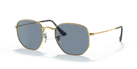 [Polarized Blue/Silver Lenses, Polished Arista Gold Frame]