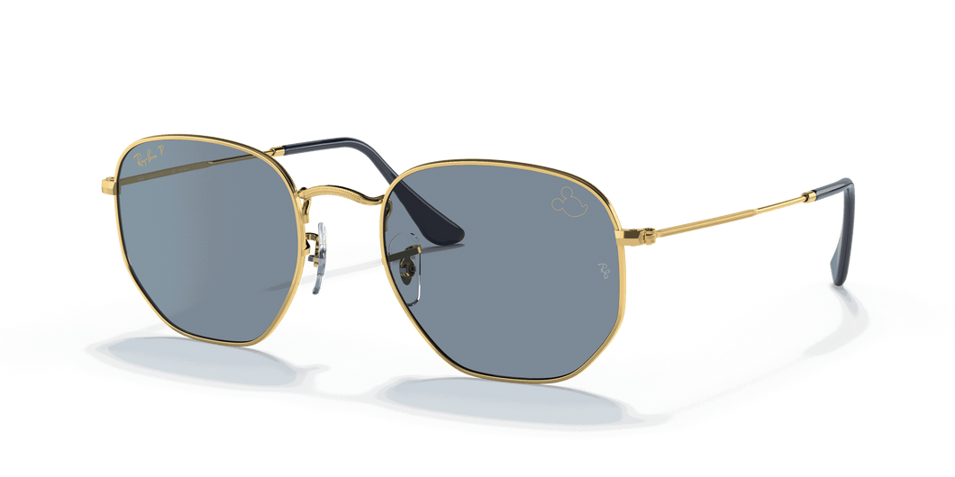 [Polarized Blue/Silver Lenses, Polished Arista Gold Frame]