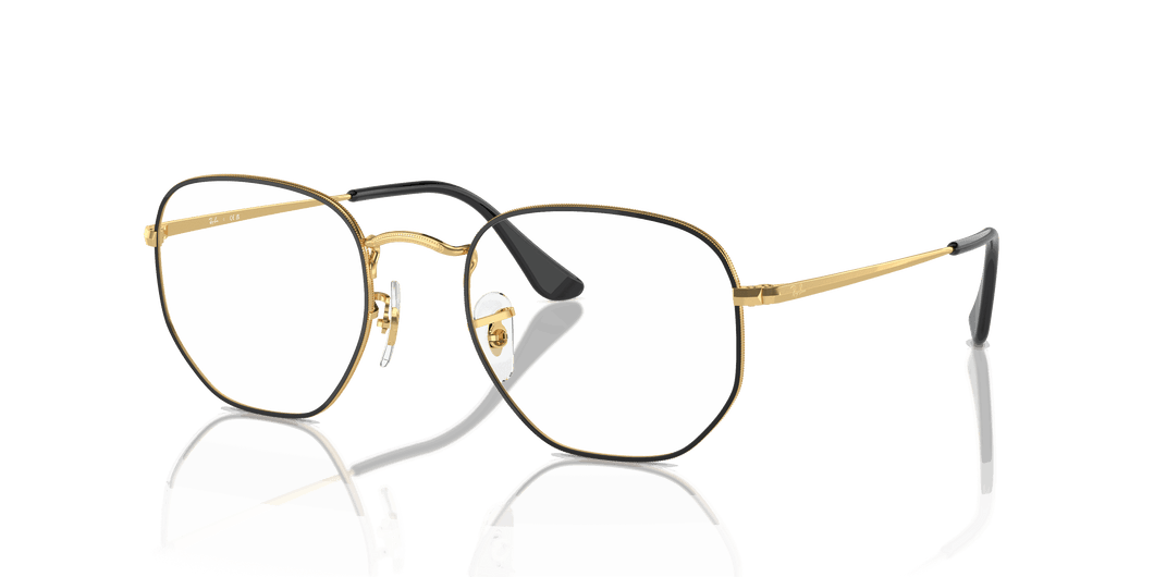 [Clear Lenses, Polished Black On Gold Frame]