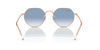 [Clear & Blue Lenses, Polished Rose Gold Frame]