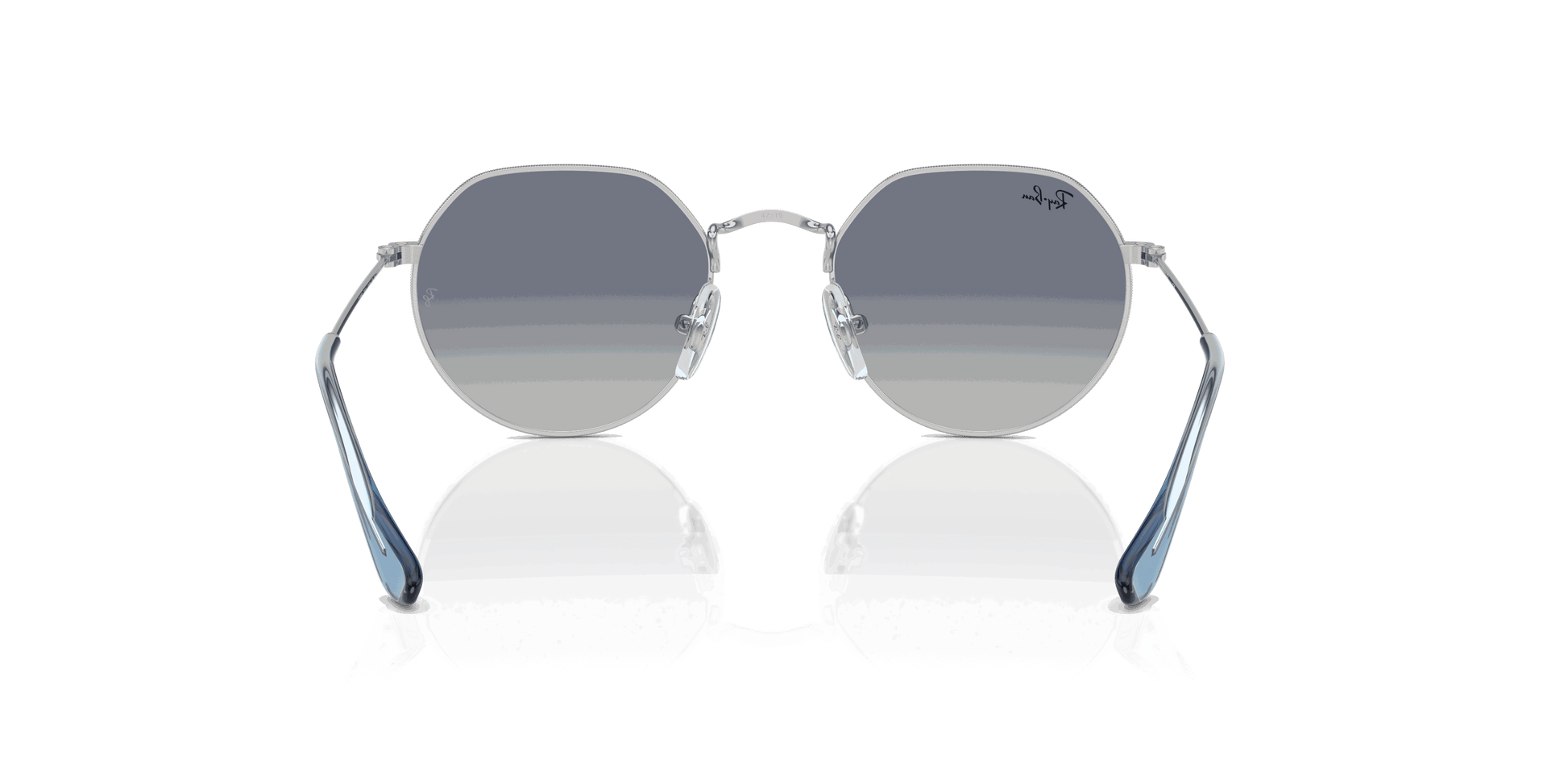 [Grey Blue Lenses, Polished Silver Frame]