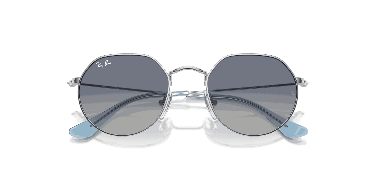 [Grey Blue Lenses, Polished Silver Frame]