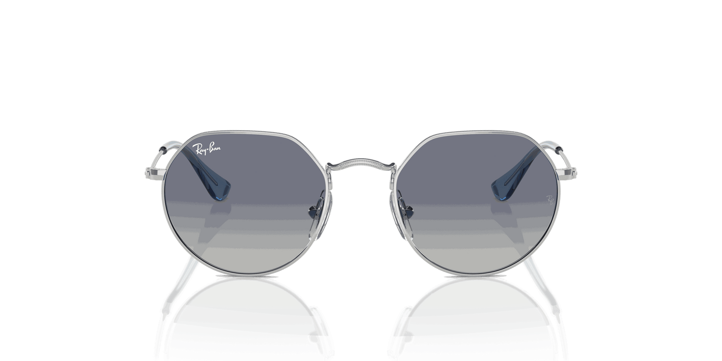 [Grey Blue Lenses, Polished Silver Frame]
