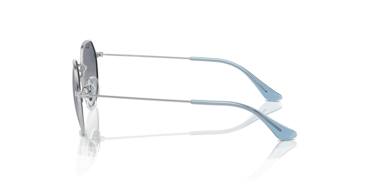 [Grey Blue Lenses, Polished Silver Frame]