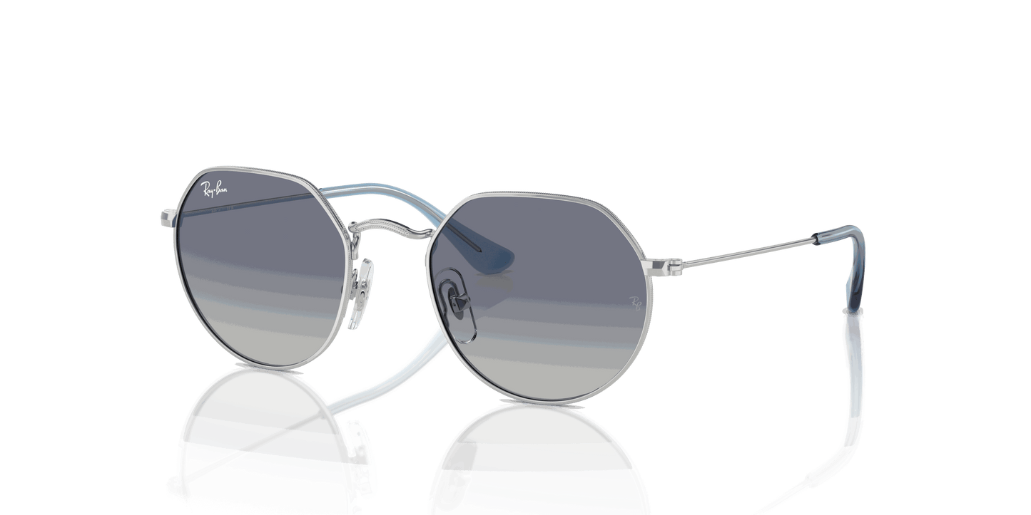 [Grey Blue Lenses, Polished Silver Frame]