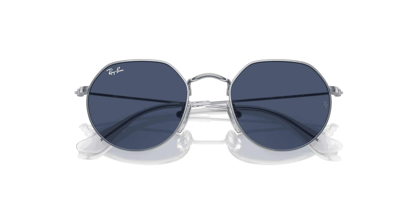 [Dark Blue Lenses, Polished Silver Frame]