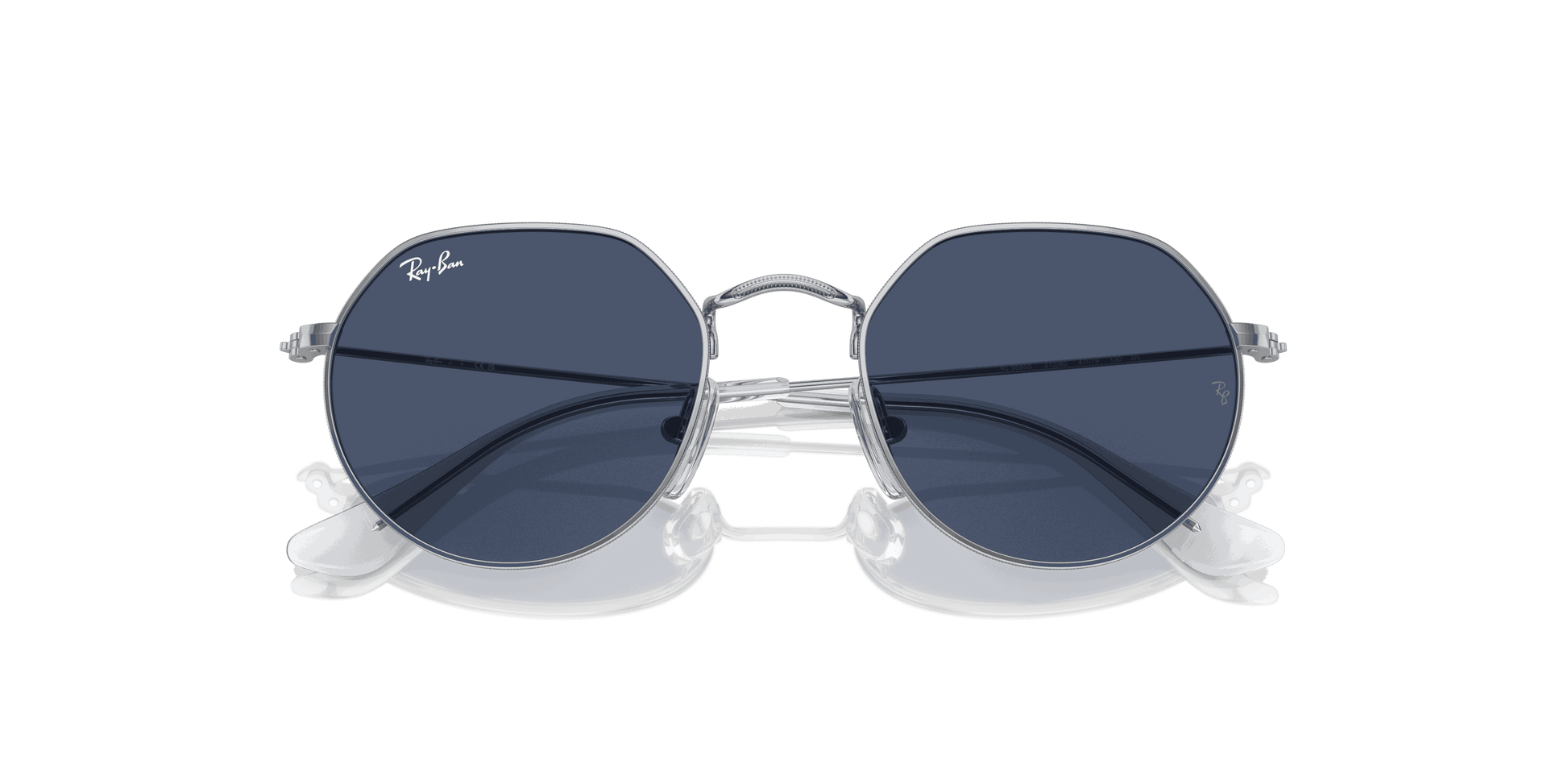 [Dark Blue Lenses, Polished Silver Frame]