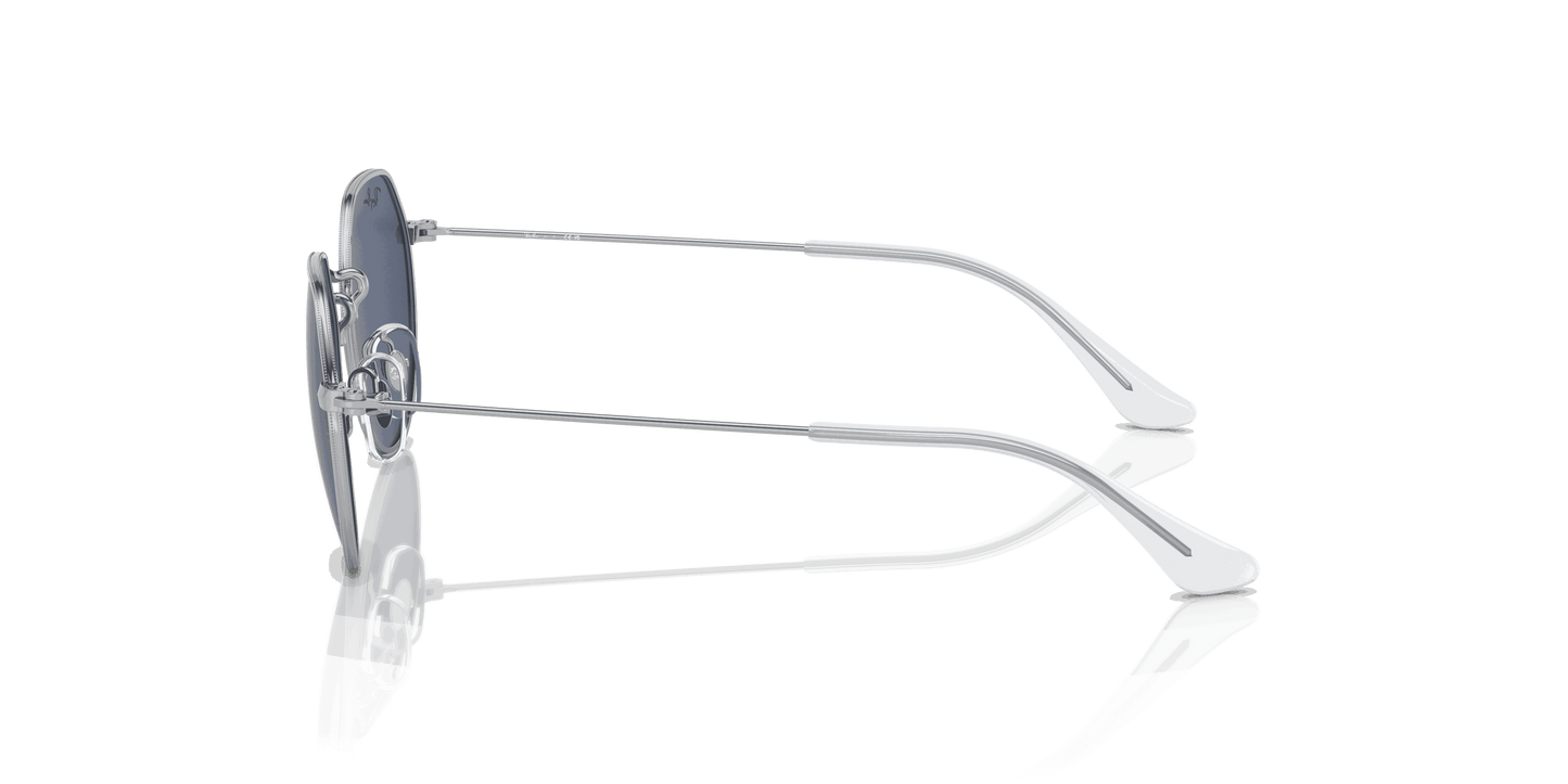 [Dark Blue Lenses, Polished Silver Frame]