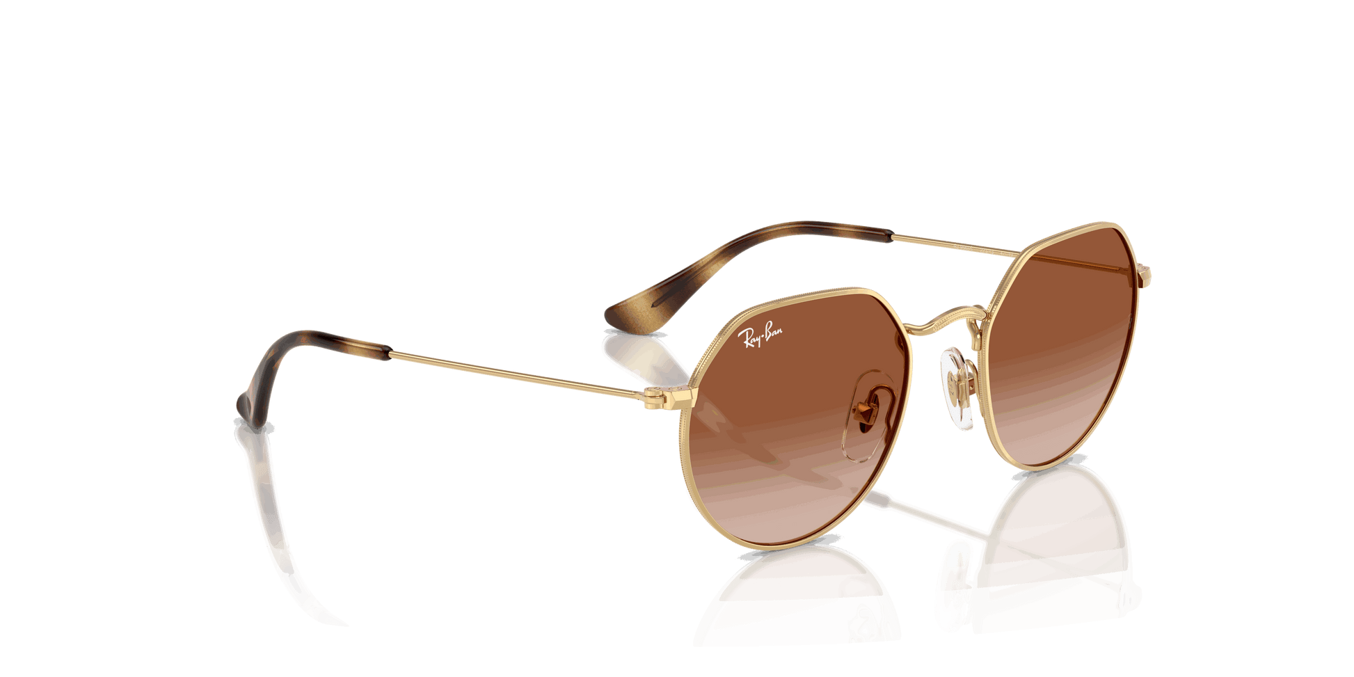 [Gradient Brown Lenses, Polished Arista Gold Frame]