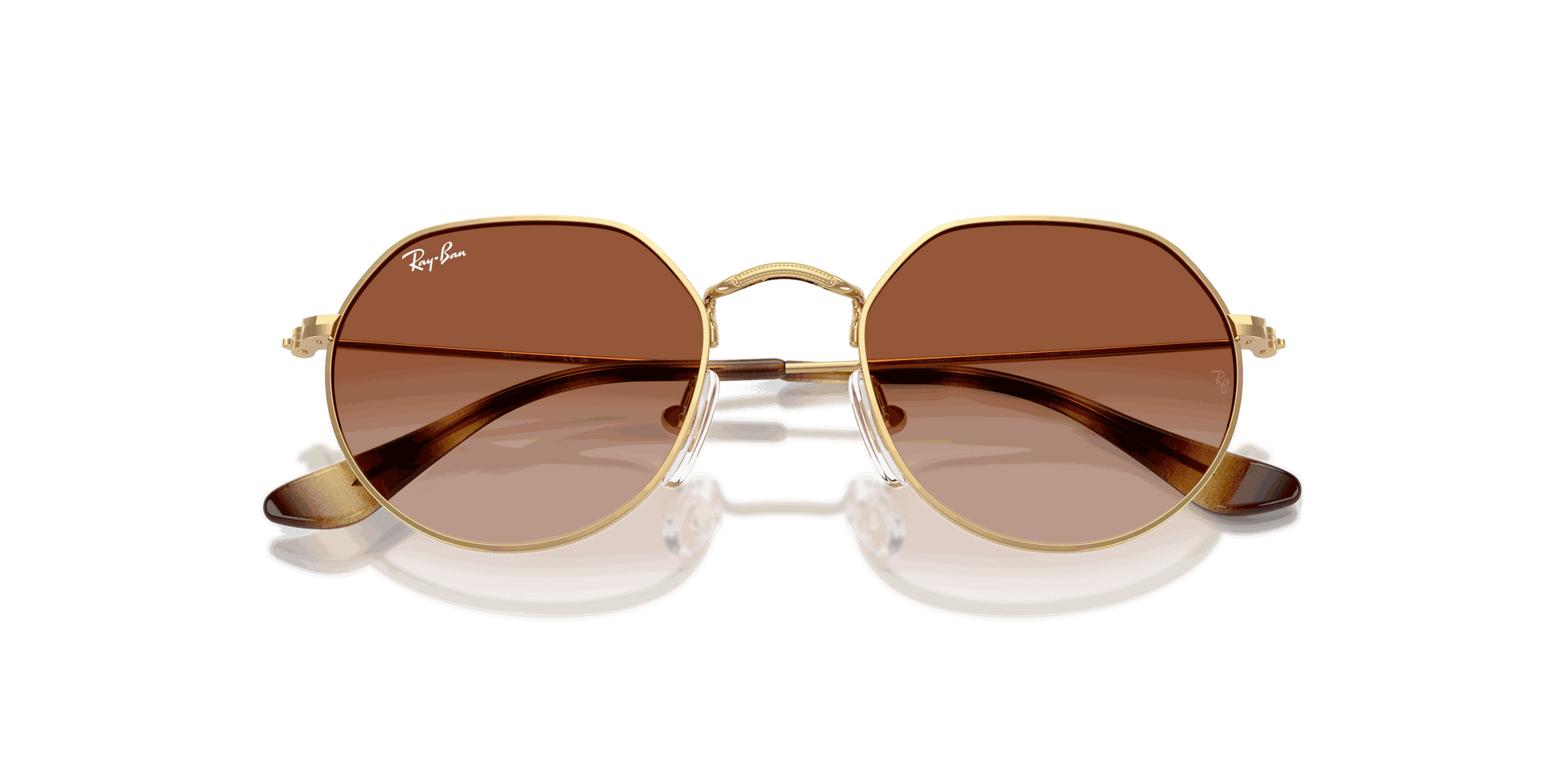 [Gradient Brown Lenses, Polished Arista Gold Frame]