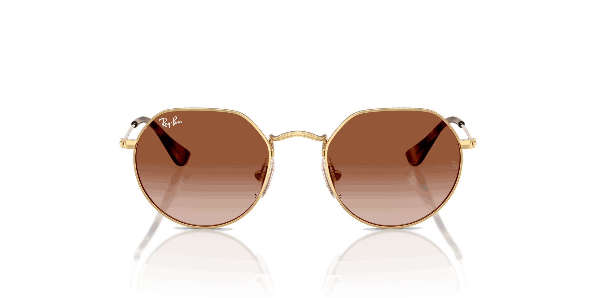 [Gradient Brown Lenses, Polished Arista Gold Frame]