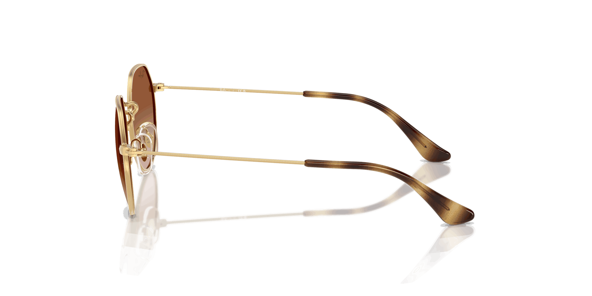 [Gradient Brown Lenses, Polished Arista Gold Frame]