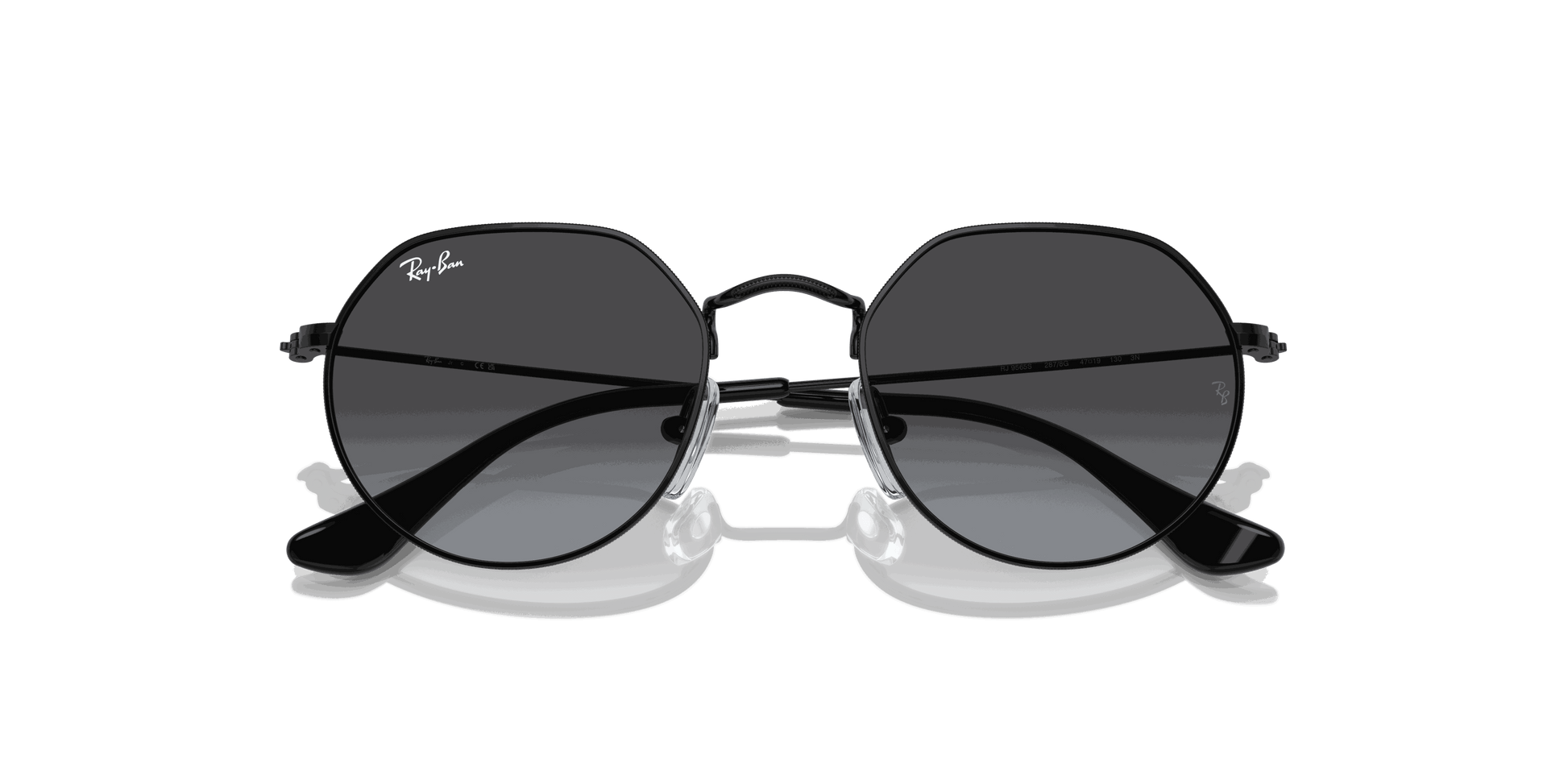 [Grey Gradient Lenses, Polished Black Frame]