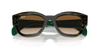 [Clear & Brown Lenses, Polished Striped Green On Green Frame]