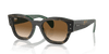 [Clear & Brown Lenses, Polished Striped Green On Green Frame]