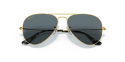 Dark Blue Lenses, Polished Gold Frame