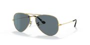 Dark Blue Lenses, Polished Gold Frame