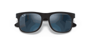 Blue Mirror Lenses, Matte Rubber Black Frame