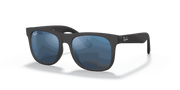 Blue Mirror Lenses, Matte Rubber Black Frame