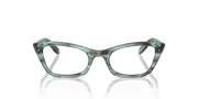 Clear Lenses, Polished Striped Green Frame