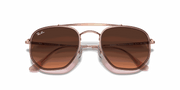 Pink/Brown Gradient Lenses, Polished Copper Frame