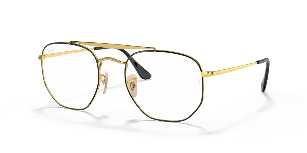 [Clear Lenses, Polished Black On Gold Frame]