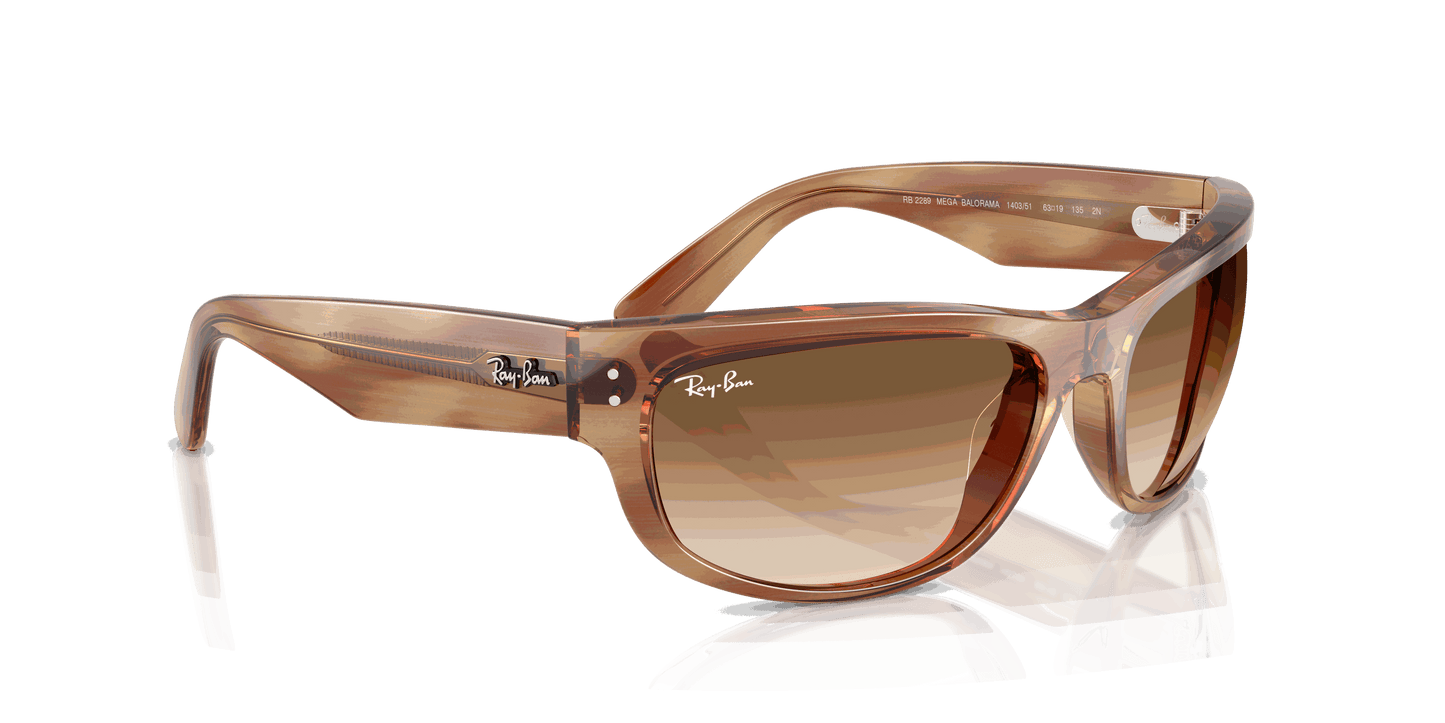 [Clear Gradient Brown Lenses, Polished Striped Brown Frame]