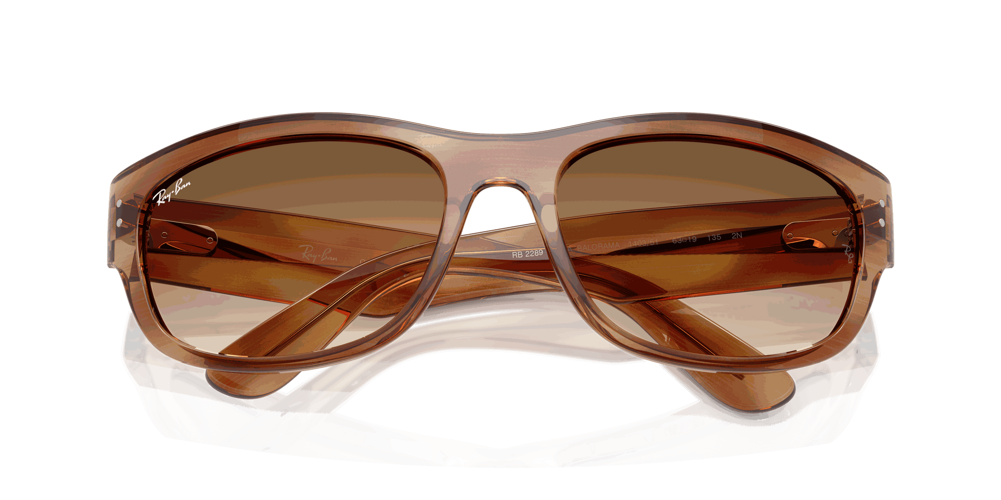 [Clear Gradient Brown Lenses, Polished Striped Brown Frame]