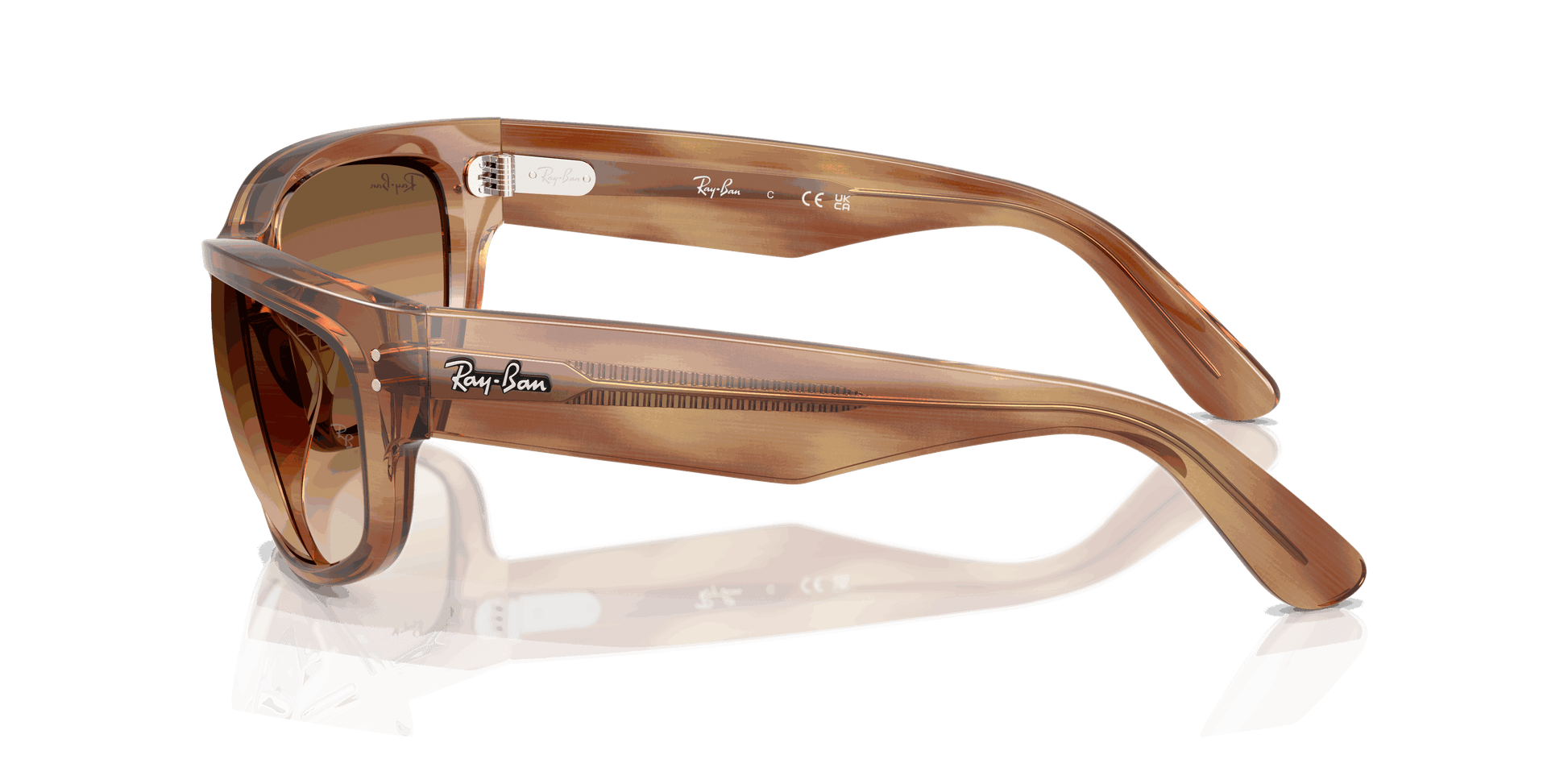 [Clear Gradient Brown Lenses, Polished Striped Brown Frame]