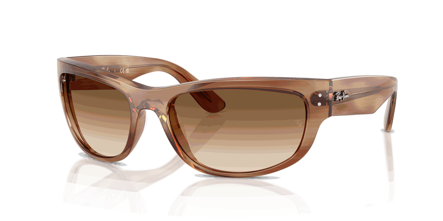 [Clear Gradient Brown Lenses, Polished Striped Brown Frame]