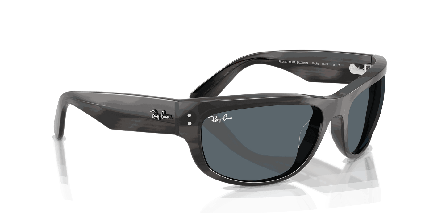 [Blue Lenses, Polished Striped Gray Frame]