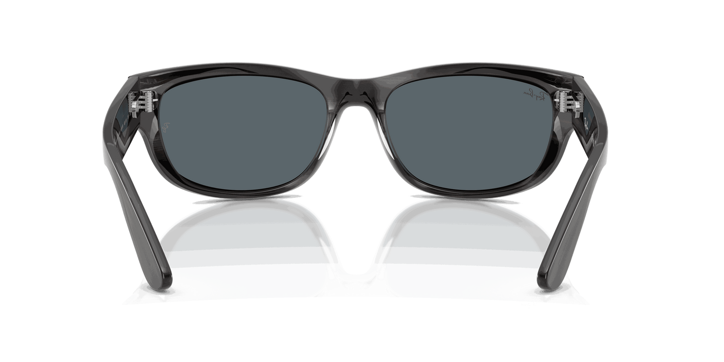 [Blue Lenses, Polished Striped Gray Frame]