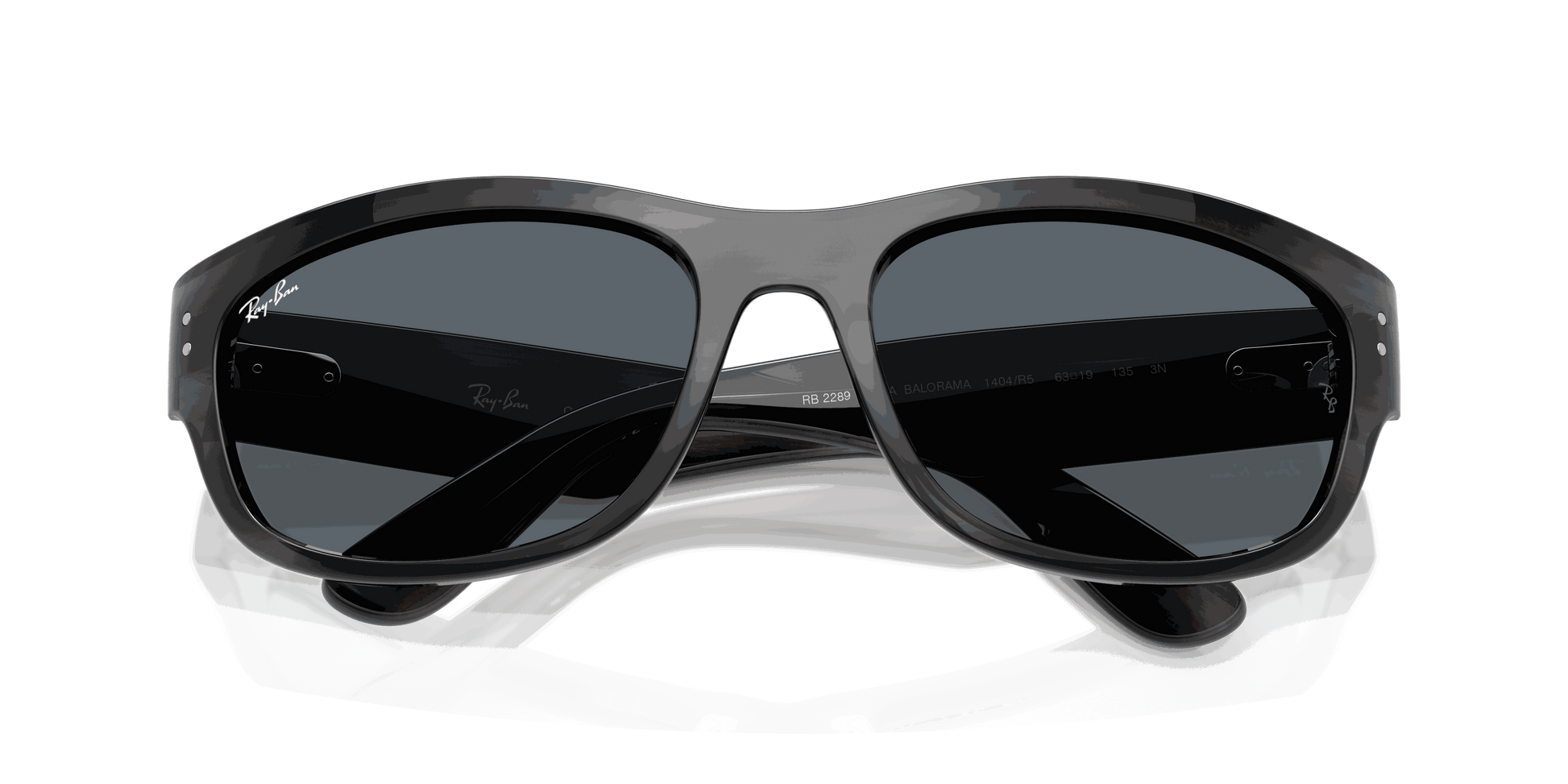 [Blue Lenses, Polished Striped Gray Frame]