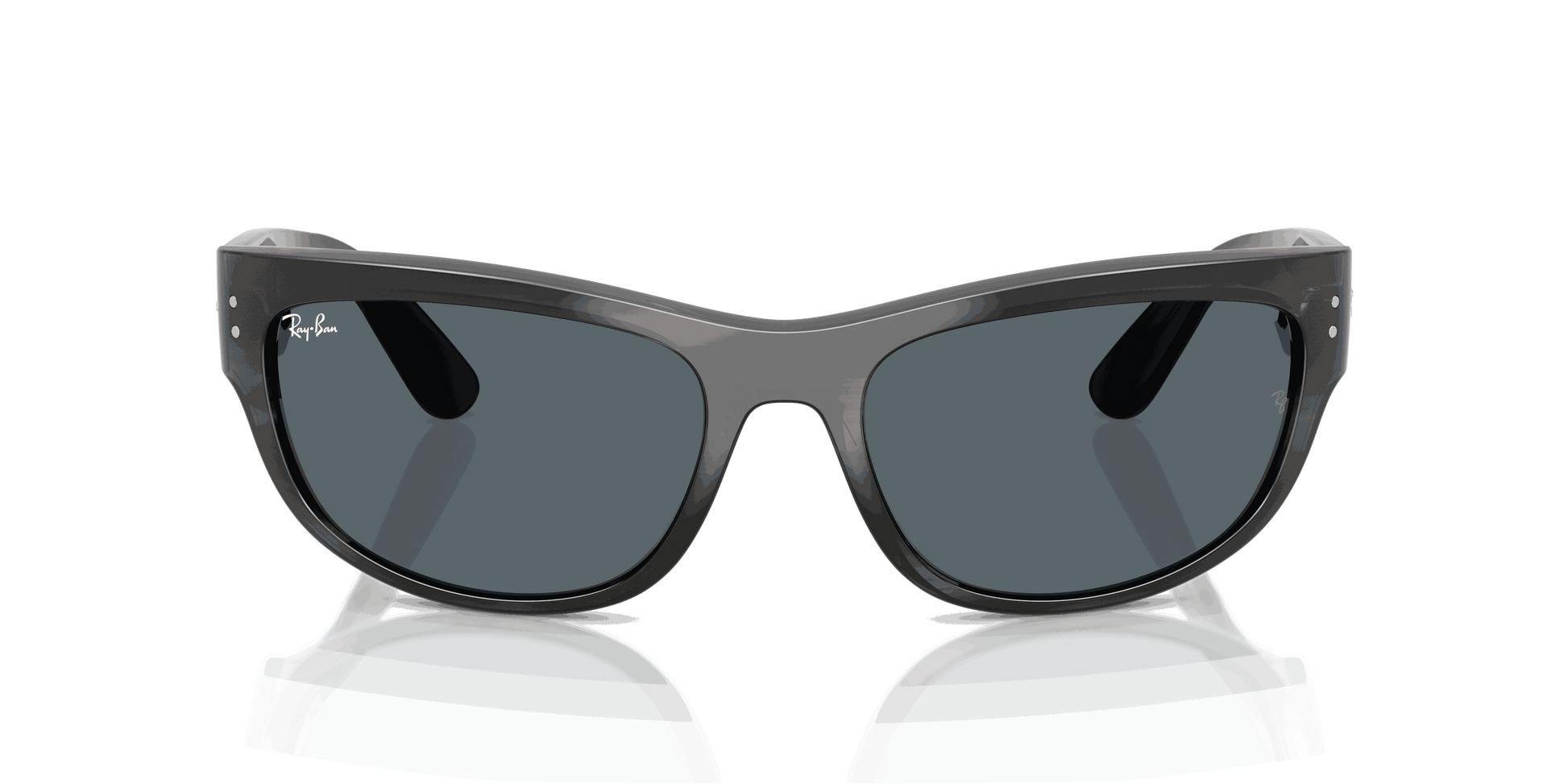 [Blue Lenses, Polished Striped Gray Frame]