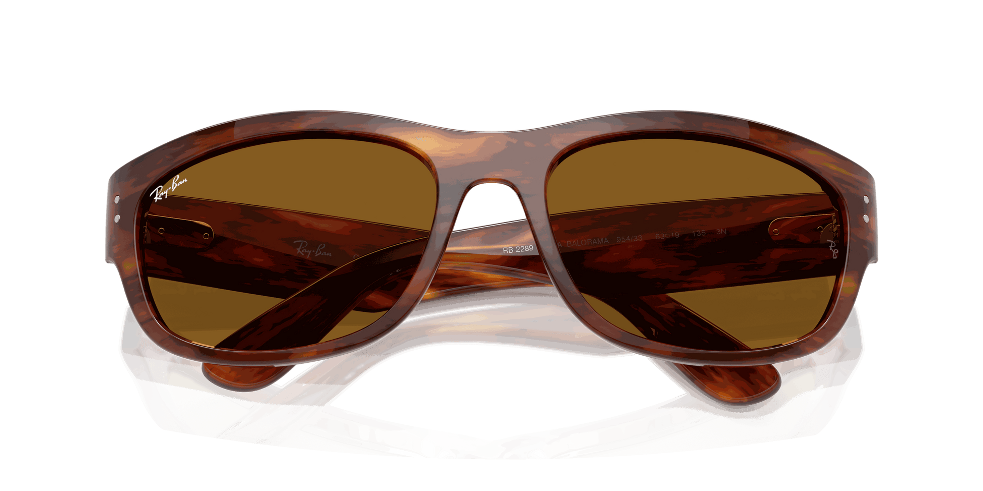 [B-15 Brown Lenses, Polished Striped Havana Frame]