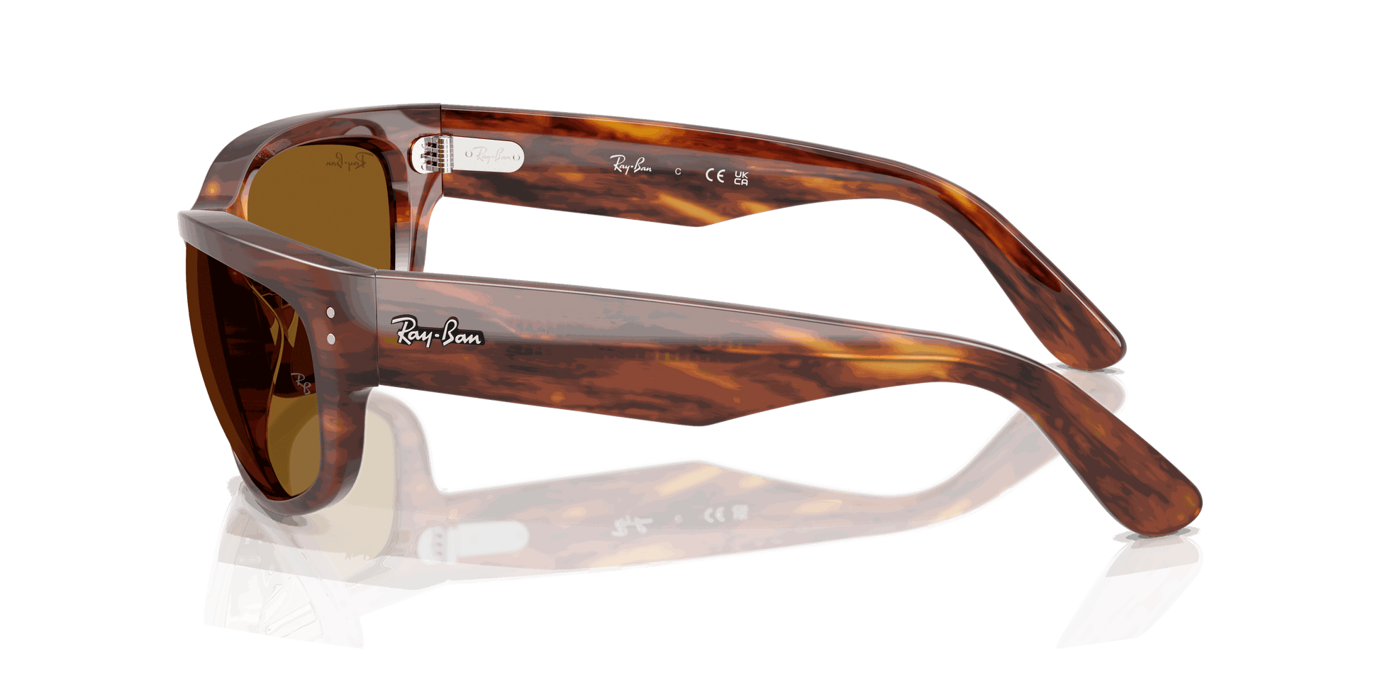 [B-15 Brown Lenses, Polished Striped Havana Frame]