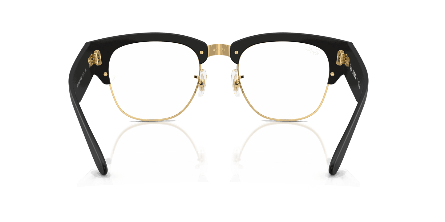 [Clear Lenses, Matte Sand Black On Gold Frame]