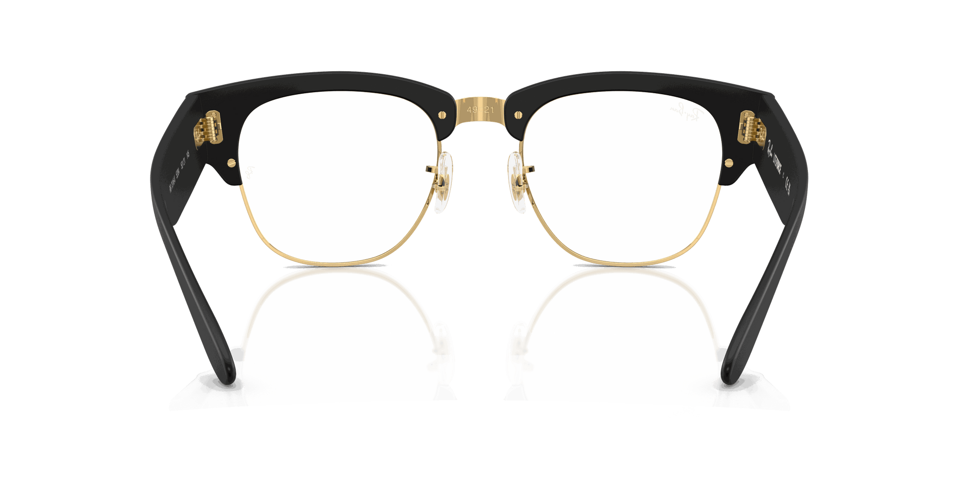 [Clear Lenses, Matte Sand Black On Gold Frame]