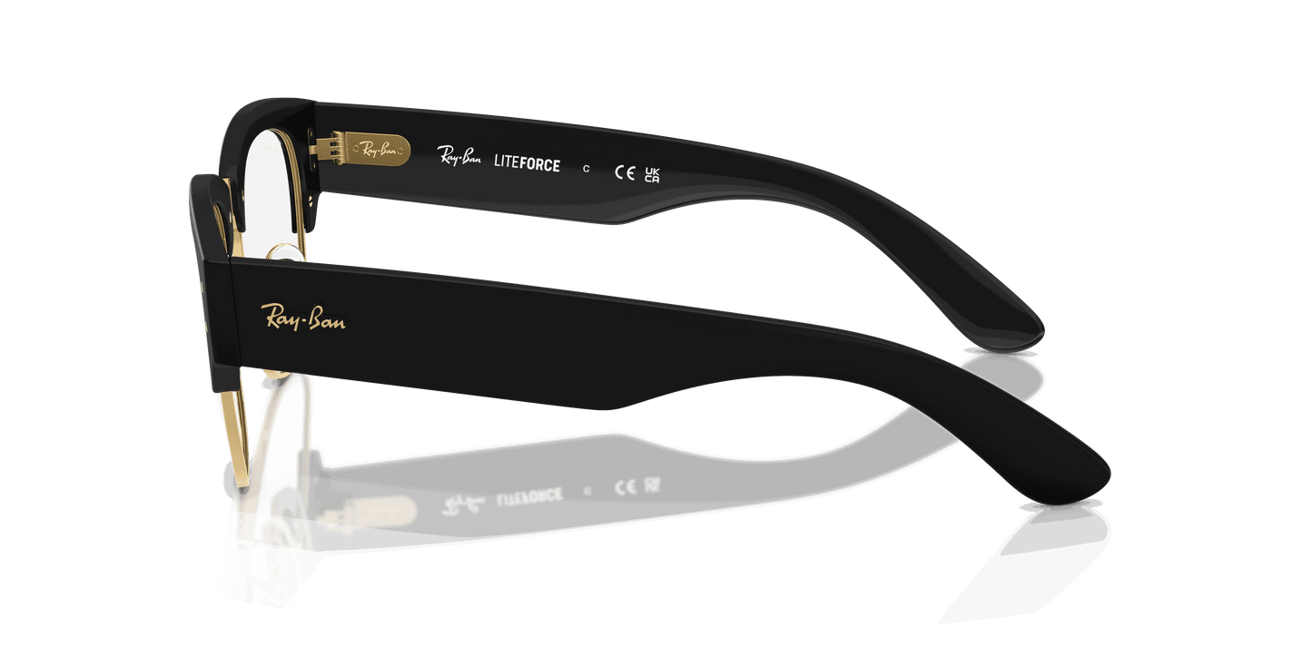 [Clear Lenses, Matte Sand Black On Gold Frame]