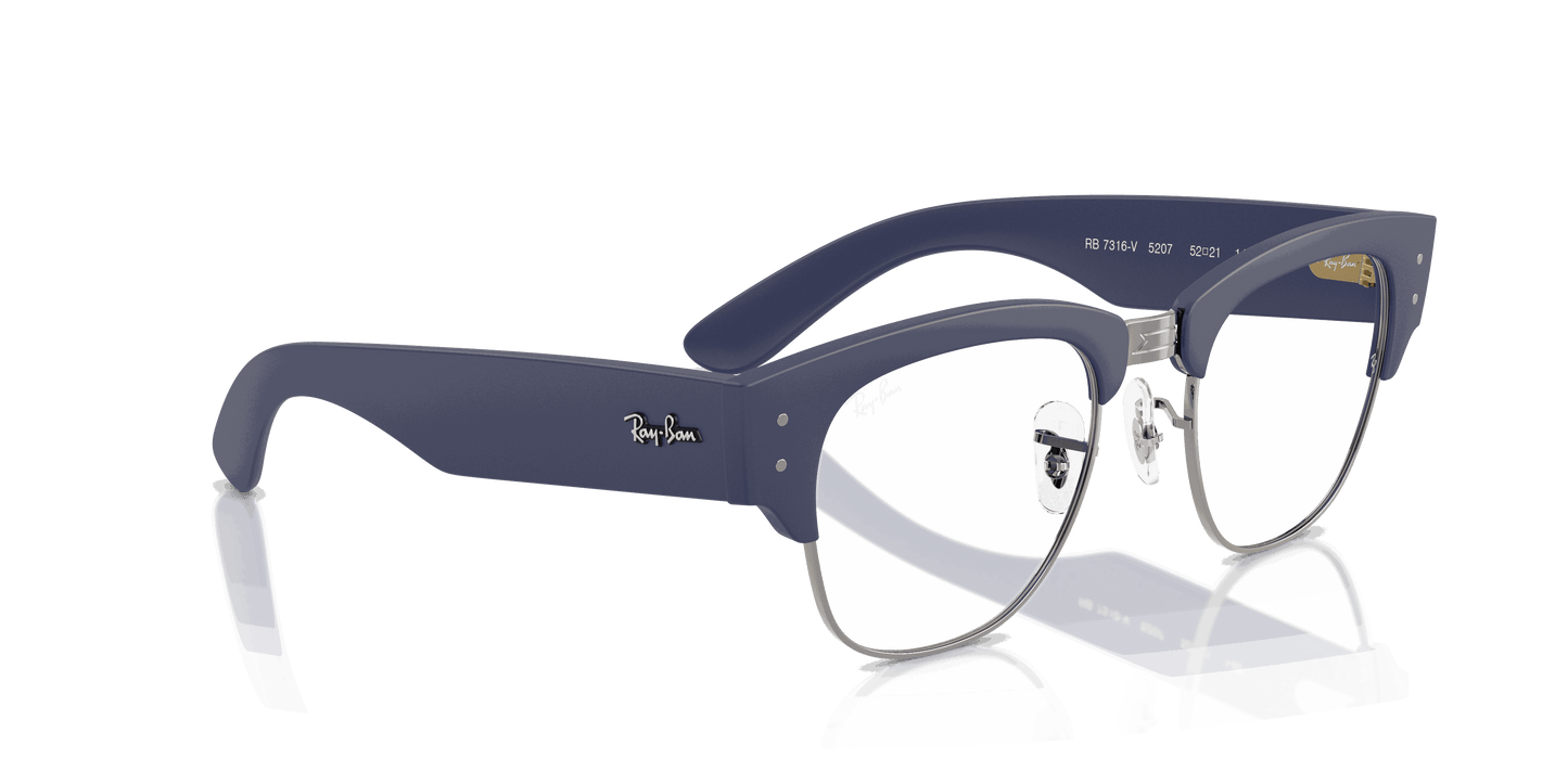 [Clear Lenses, Matte Sand Blue On Gunmetal Frame]